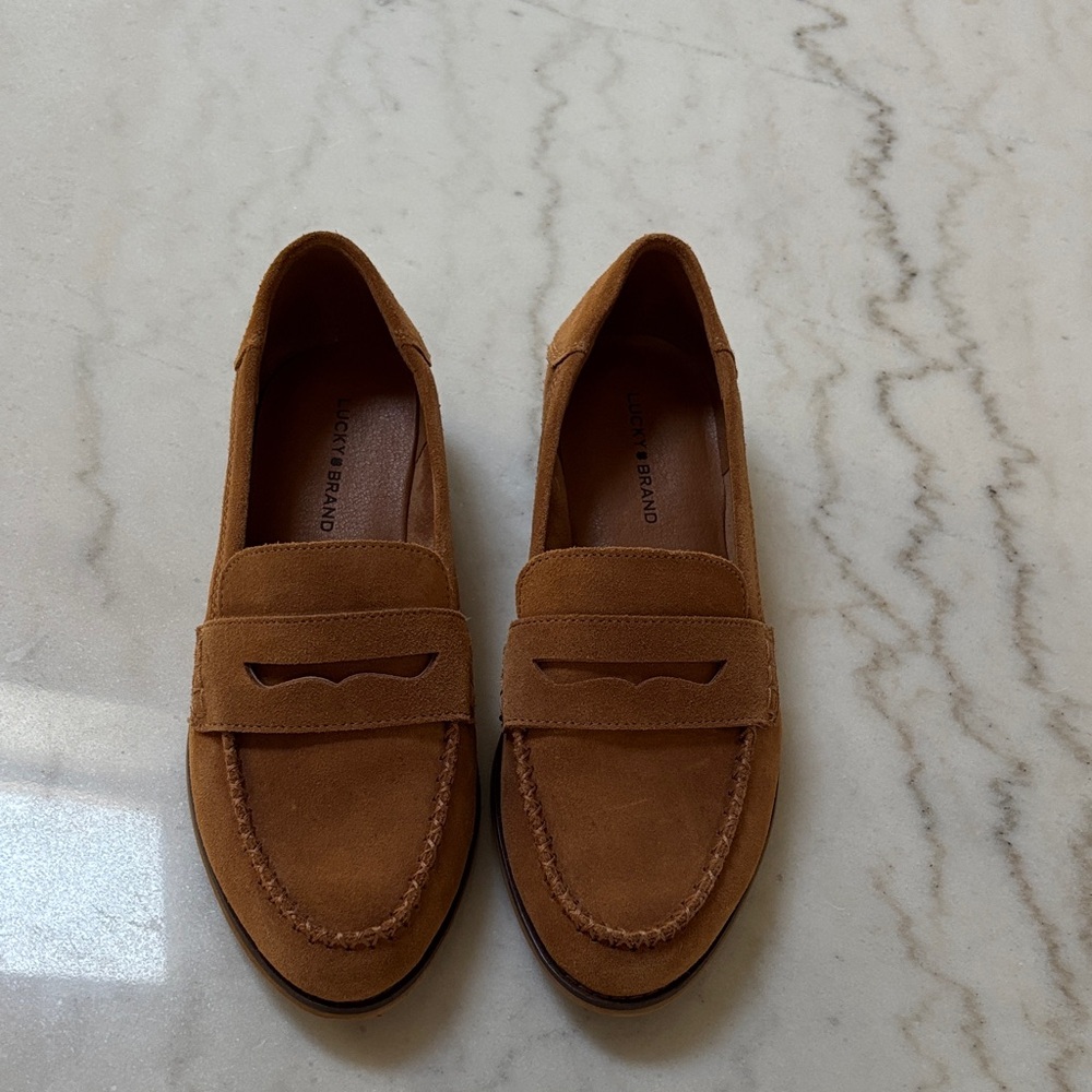 Lucky Brand Tan Suede Loafers